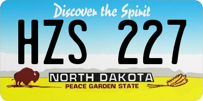 ND license plate HZS227