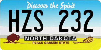ND license plate HZS232