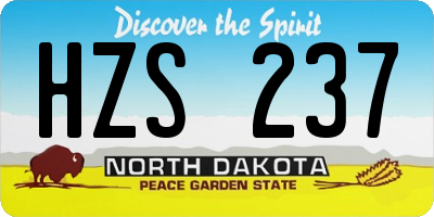 ND license plate HZS237