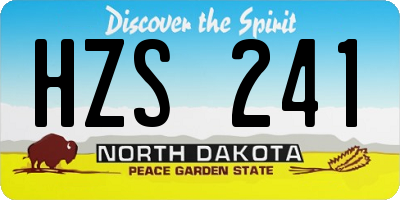 ND license plate HZS241