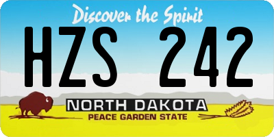 ND license plate HZS242