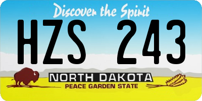 ND license plate HZS243