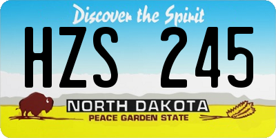 ND license plate HZS245