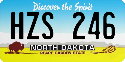 ND license plate HZS246