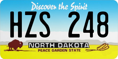 ND license plate HZS248
