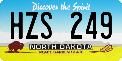 ND license plate HZS249