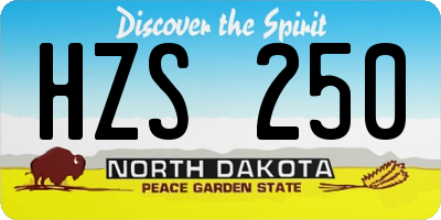 ND license plate HZS250