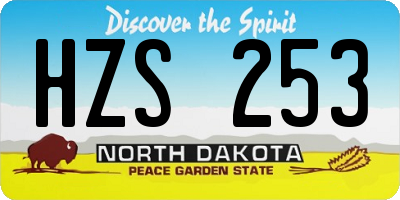 ND license plate HZS253