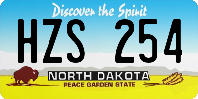 ND license plate HZS254