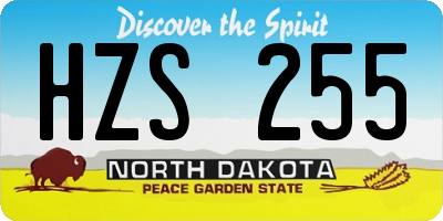 ND license plate HZS255