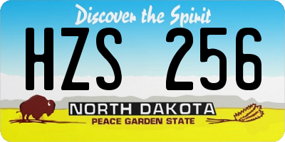 ND license plate HZS256