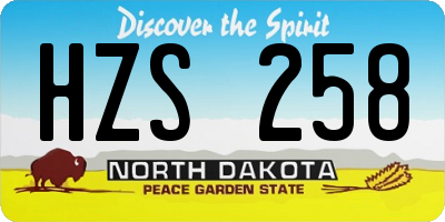 ND license plate HZS258