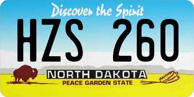 ND license plate HZS260