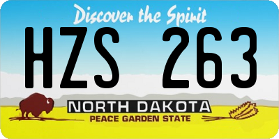 ND license plate HZS263