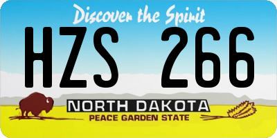 ND license plate HZS266