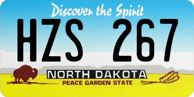 ND license plate HZS267