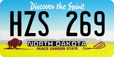 ND license plate HZS269