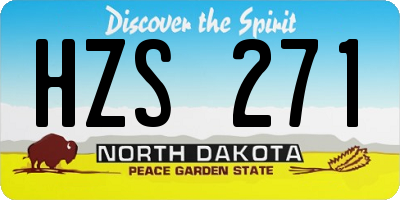 ND license plate HZS271