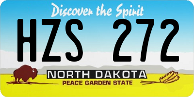 ND license plate HZS272