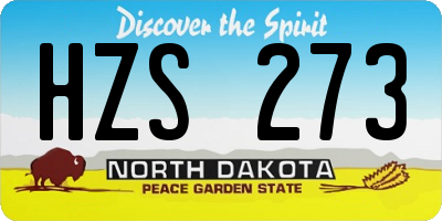 ND license plate HZS273