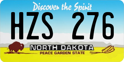 ND license plate HZS276