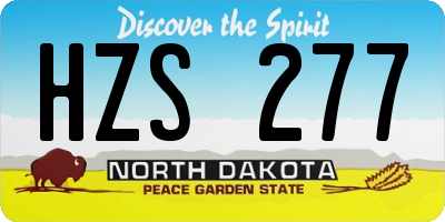 ND license plate HZS277