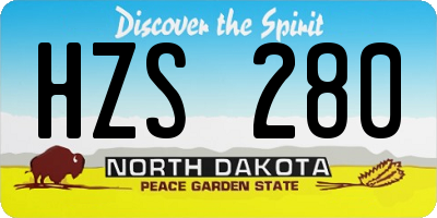 ND license plate HZS280