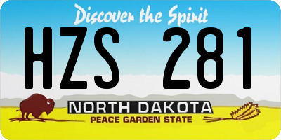 ND license plate HZS281