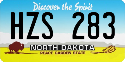 ND license plate HZS283