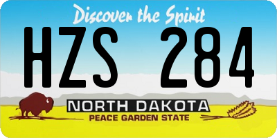 ND license plate HZS284