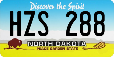 ND license plate HZS288
