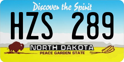 ND license plate HZS289