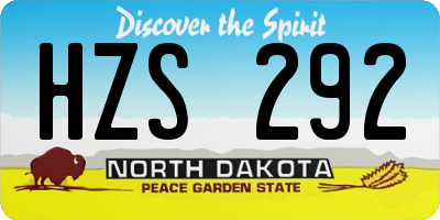 ND license plate HZS292