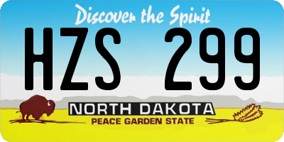 ND license plate HZS299