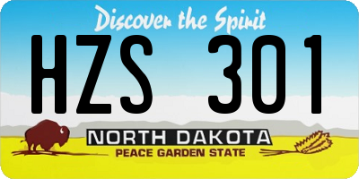 ND license plate HZS301