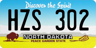 ND license plate HZS302