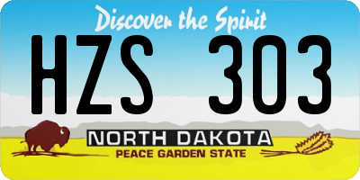 ND license plate HZS303