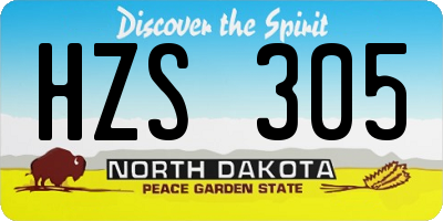 ND license plate HZS305