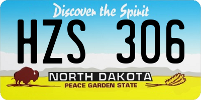ND license plate HZS306