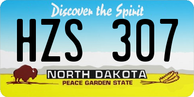 ND license plate HZS307