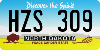 ND license plate HZS309