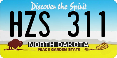 ND license plate HZS311