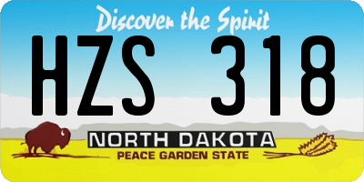 ND license plate HZS318