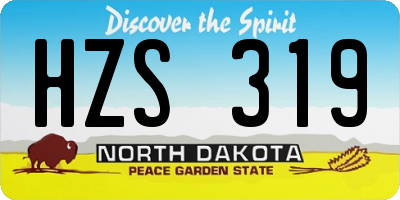 ND license plate HZS319