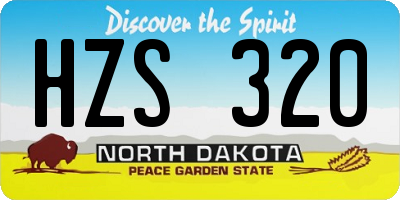 ND license plate HZS320