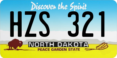 ND license plate HZS321