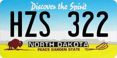 ND license plate HZS322