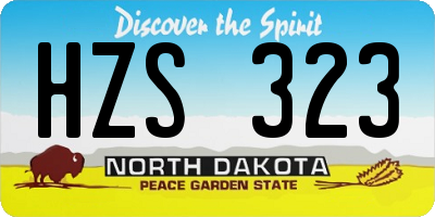 ND license plate HZS323