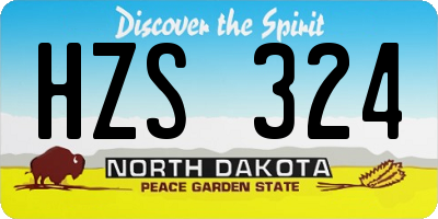 ND license plate HZS324