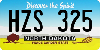 ND license plate HZS325